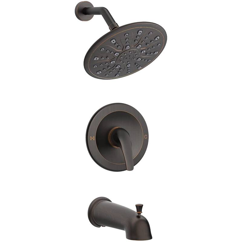 Proox 9 inch Single Handle Rainfall Round Shower Head Faucet W/ Wall Mounted Bathtub Spout
