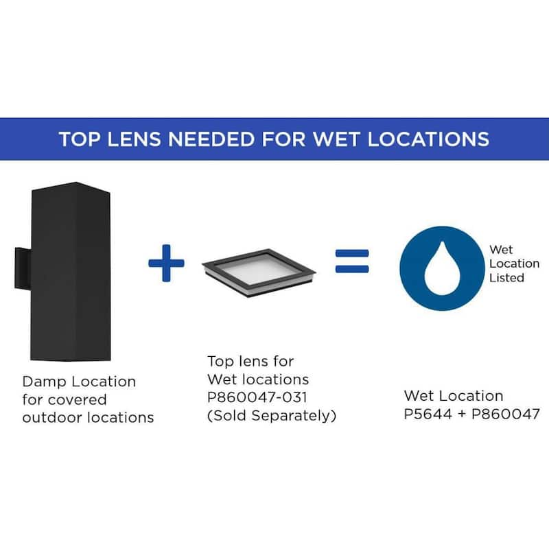 6" LED Square Up Down Outdoor Wall Mount Fixture - 18" x 6" x 8.875"