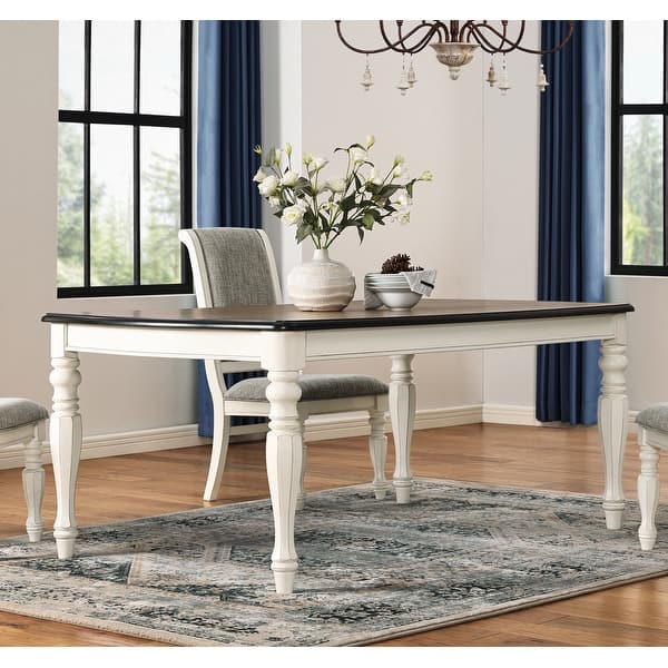Roundhill Furniture Belleza French Country Dining Table, Antique White