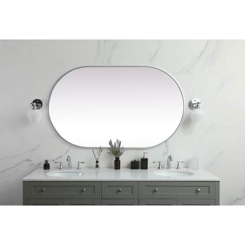 Indigo Home Metal Frame Oval Mirror 36x60 Inch