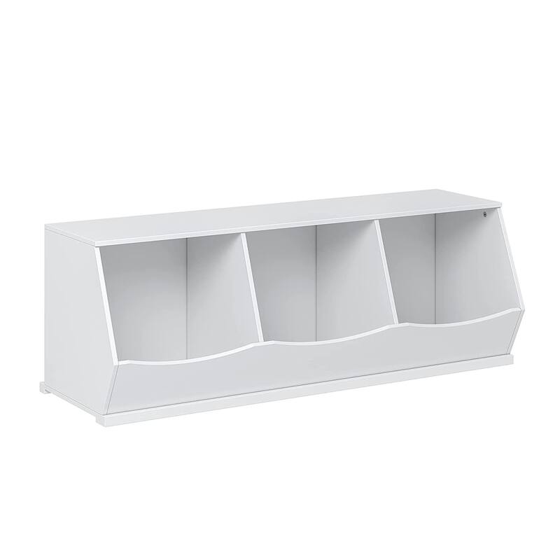 UTEX Toy Storage Organizer,Stackable Kids Toy Storage Cubby,Toy Boxes and Storage for Playroom,Bedroom,Nursery School,White