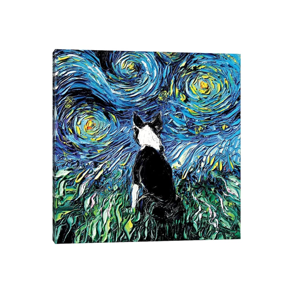 iCanvas "Boston Terrier Night" by Aja Trier Canvas Print
