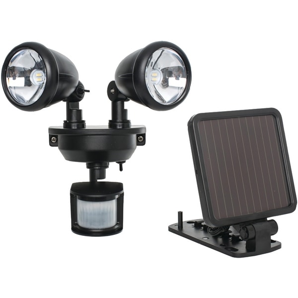 Maxsa innovations 44215 solar-powered dual-head led security spotlight (black)