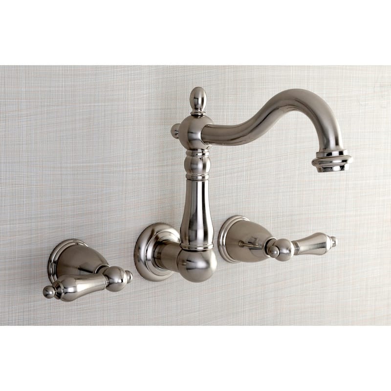 Kingston Brass Heritage Two-Handle 3-Hole Wall Mount Bathroom Faucet