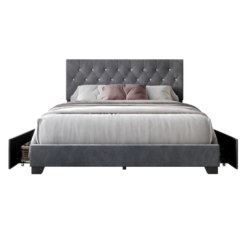 Sheffield Tufted Upholstered Storage Platform Bed