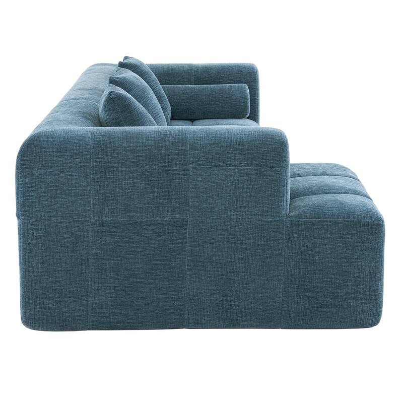 101.2" Modular Plush Sectional Sofa, Deep Seating with Dual Pockets