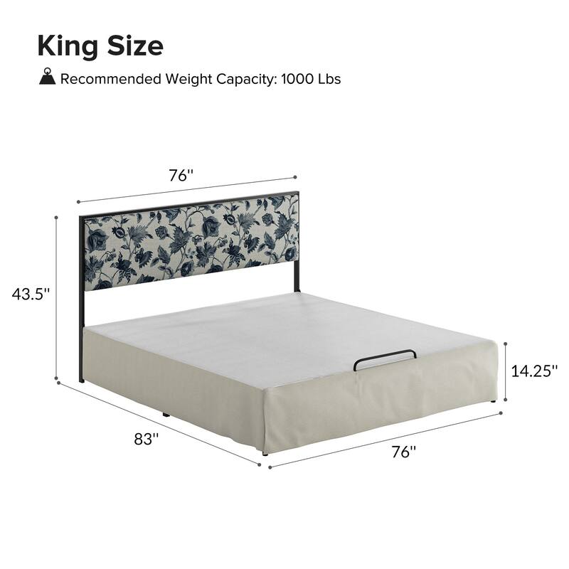 Oliver Modern Washable Slipcover Bed Upholstered Metal by HULALA HOME