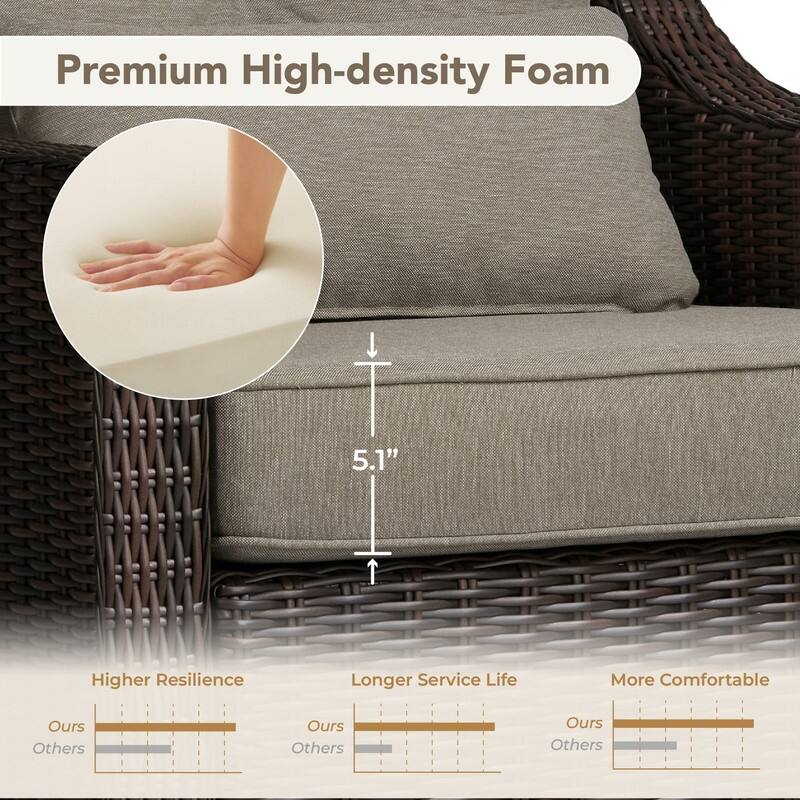 Murphy Outdoor Wicker Patio Furniture Swivel Glider Chair