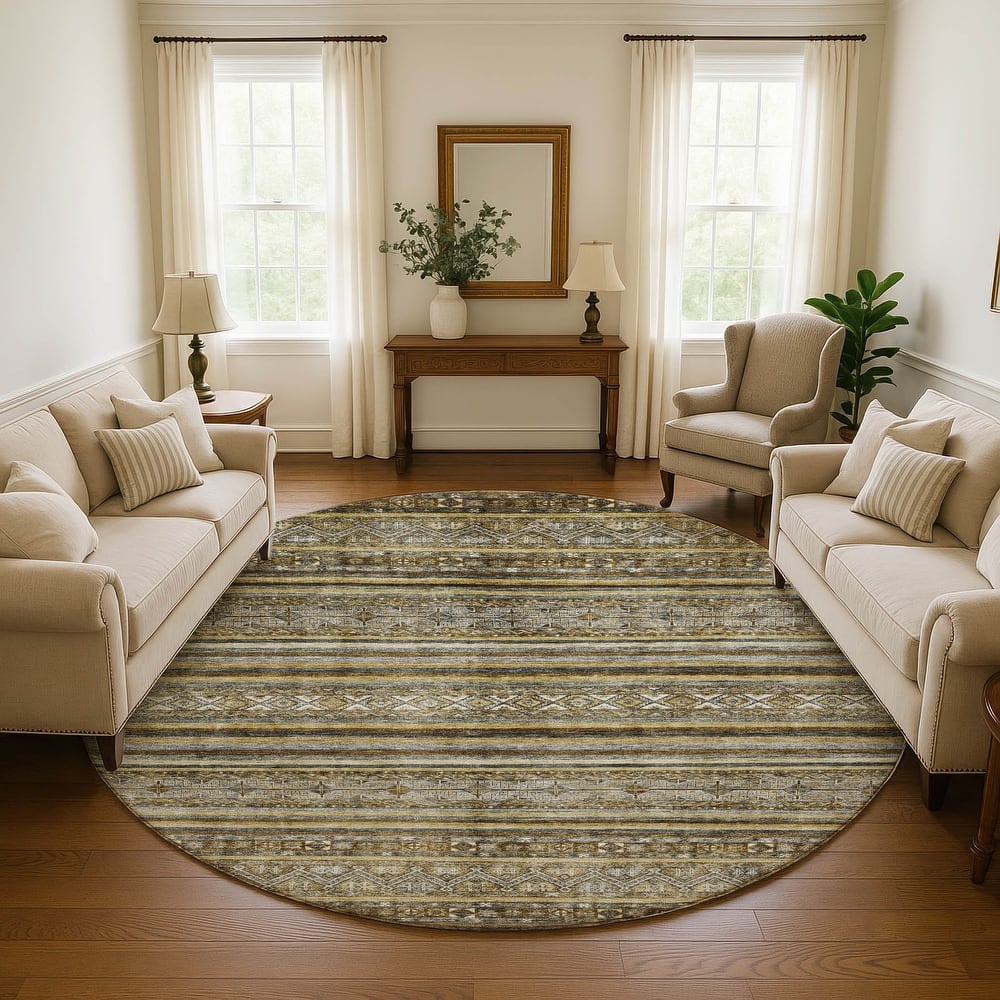 Premium Washable Super Soft Global Stripes Mayfield Rug