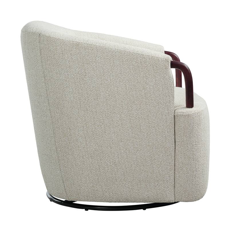 Christopher Knight Home - Modern Upholstered Swivel Accent Chair with Barrel Design