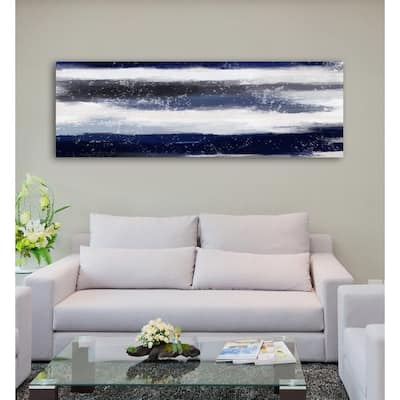 Oliver Gal 'Sapphire Shades Long Horizon' Abstract Wall Art Canvas Print - White, Blue