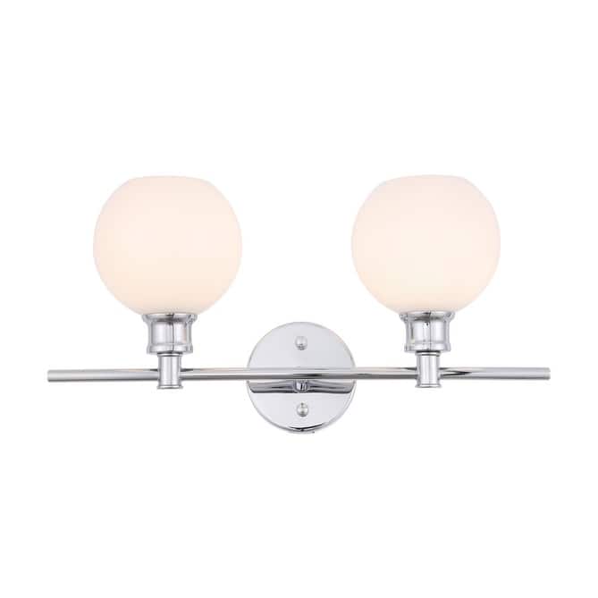 Collins 2-light Wall Sconce - 19.1/9.8 - Chrome/Frosted