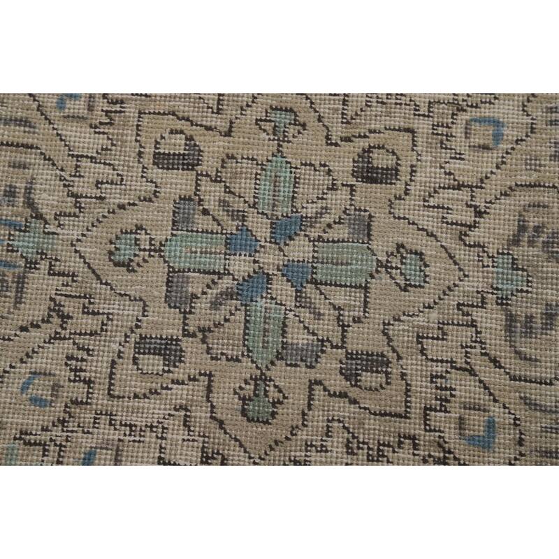 Blue Tabriz Persian Area Rug Handmade Traditional Floral Wool Carpet - 6'7"x 9'6"