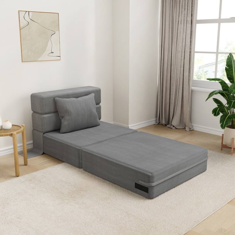 Convertible Compression Corduroy Sectional Sofa (Set of 2)
