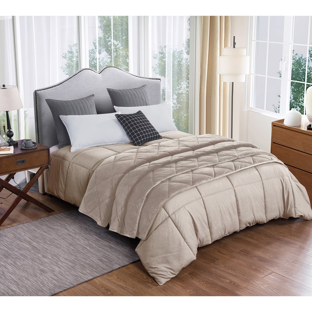 St. James Home Microfiber Comforter and Velvet Blanket Set