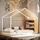 preview thumbnail 1 of 6, Metal PlayHouse Bed Frame with Bookshelves and LED for Kids