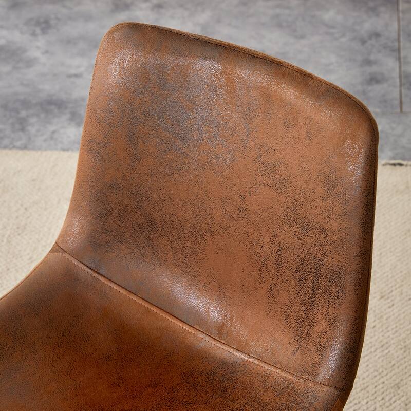Retro Bar Chairs Set of 4, Modern Faux Leather High Bar Stools with Back and Metal Leg, Bar Chairs for Kitchen Island