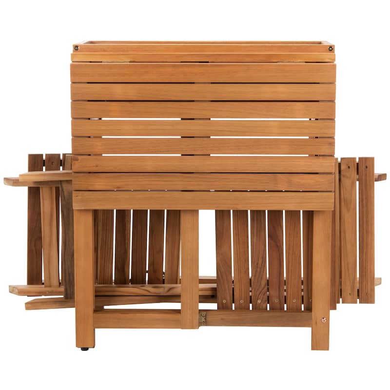 SAFAVIEH Outdoor Lisbeth Flower Shelf 3-Piece Bistro Set - 25Wx25Dx30H