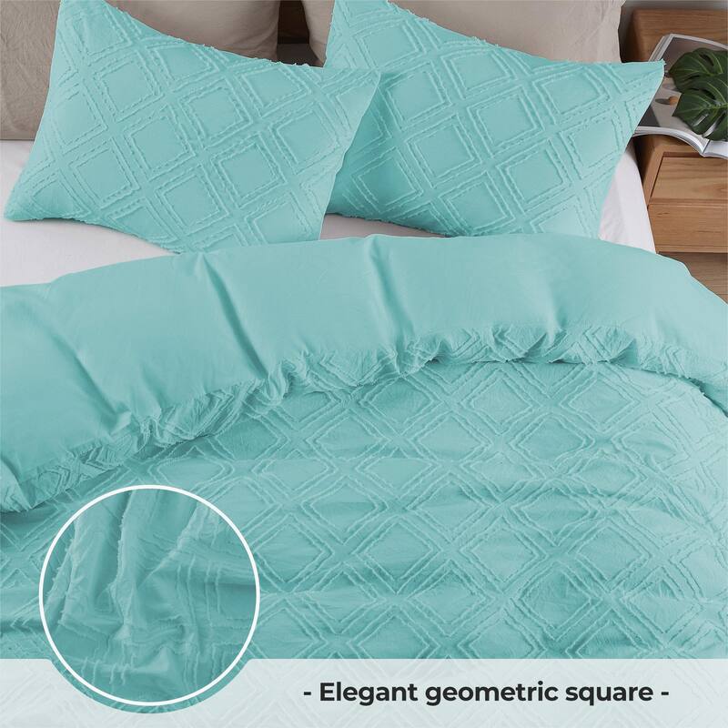 Soft Microfiber Clipped Duvet Cover & Pillowcase Set
