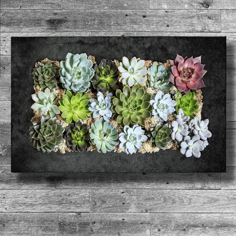 Modern Home Living Wall Galvanized Steel/Zinc Succulent Planter, Wall Mounted Garden Pocket Planter (Horizontal 18 Pocket - Black Zinc