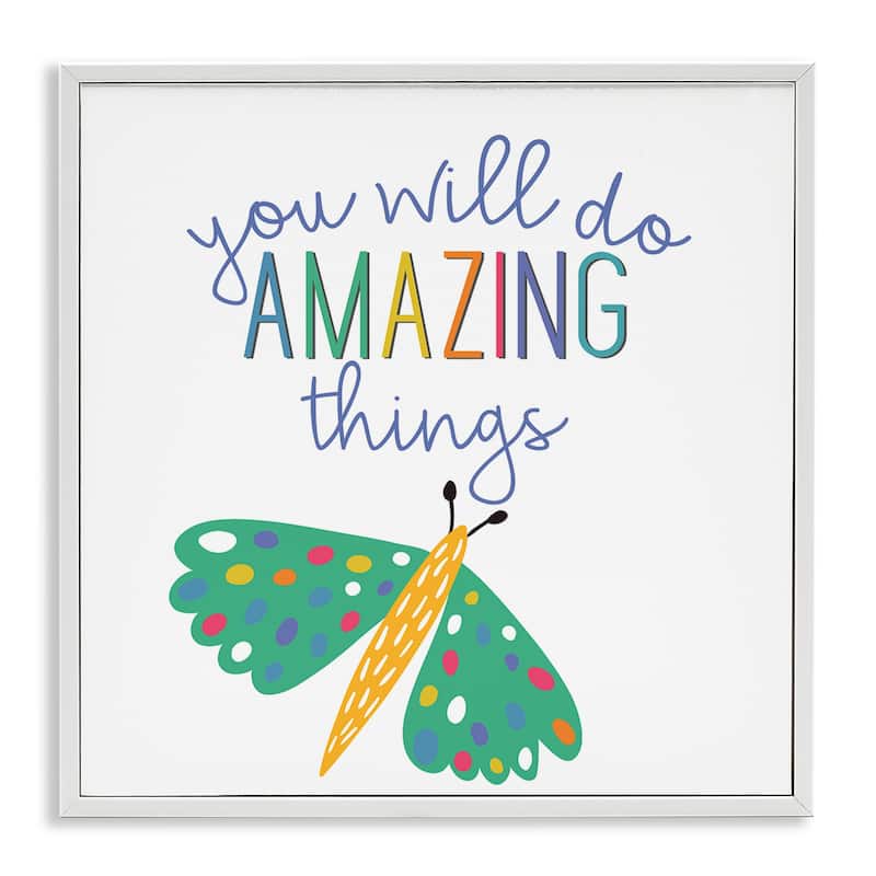 Stupell Inspiring Do Amazing Things Framed Giclee Art Design By Kim Allen - 12 x 12 - White