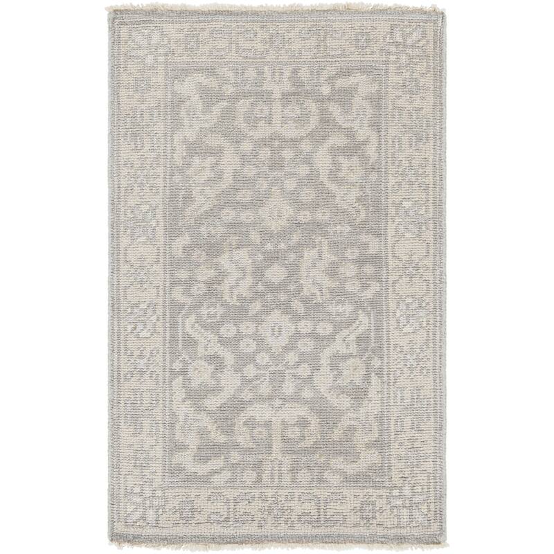 Hand-Knotted Whitford Floral Wool Area Rug - 3'6" x 5'6" - Moss