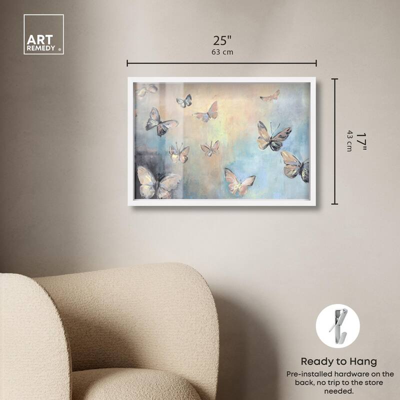 Textured Butterflies I Shadowbox by Art Remedy