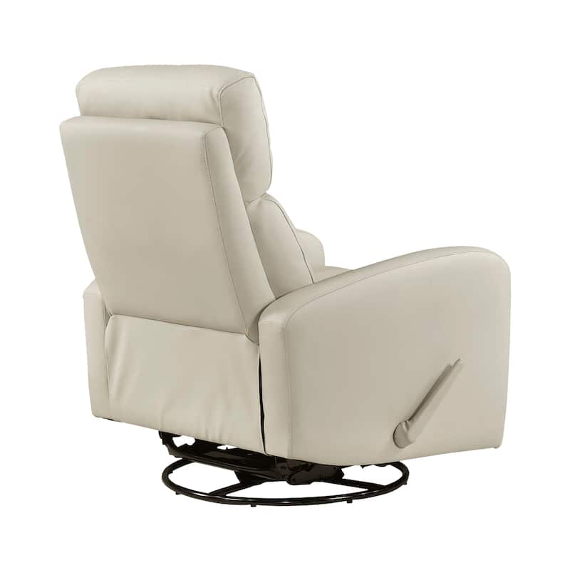 Creek 31.5" Leather Manual Swivel Glider Recliner - 360-Degree Swivel