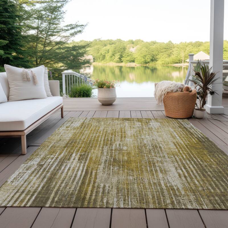 Machine Washable Indoor/ Outdoor Chantille Modern Ombre Rug