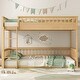 preview thumbnail 2 of 11, Wooden Bunk Bed with Ladder, Guardrails, and Detachable Design for Kids or Guest Room
