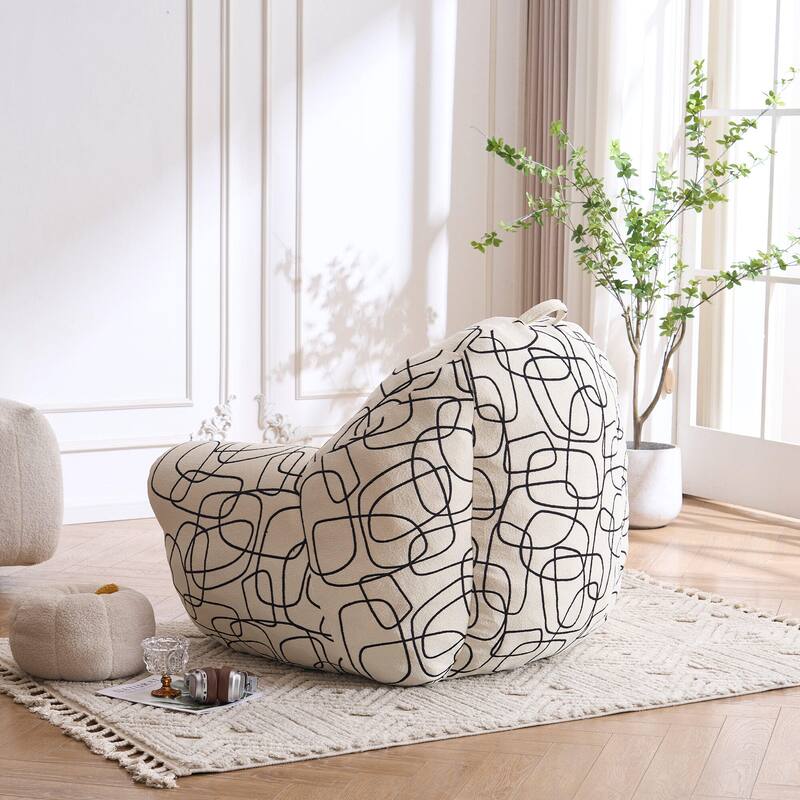 FERPIT Lazy Sofa Chair Upholstery with High-Density Foam, Plush Bean Bag Chair with Armrests for Living Room, Bedroom