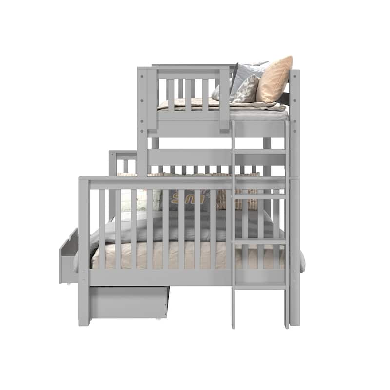 Taylor & Olive Trillium Twin over Full Bunk Bed, 2 Drawers