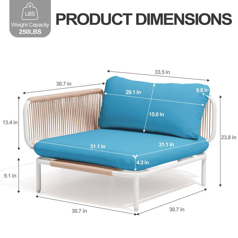 Pellebant Outdoor Sectional Sofa Patio Conversation Seating Set