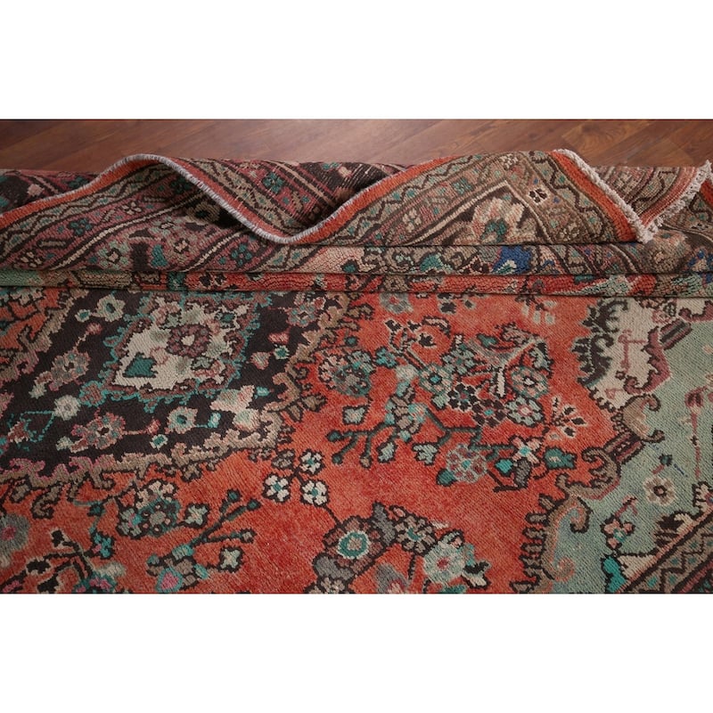 Hamedan Persian Vintage Area Rug Hand-Knotted Wool Carpet - 7'0"x 9'9"