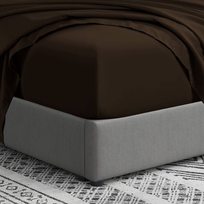 Swift Home Double Brushed Extra Soft Microfiber Single Flat Sheet - Brown - Queen