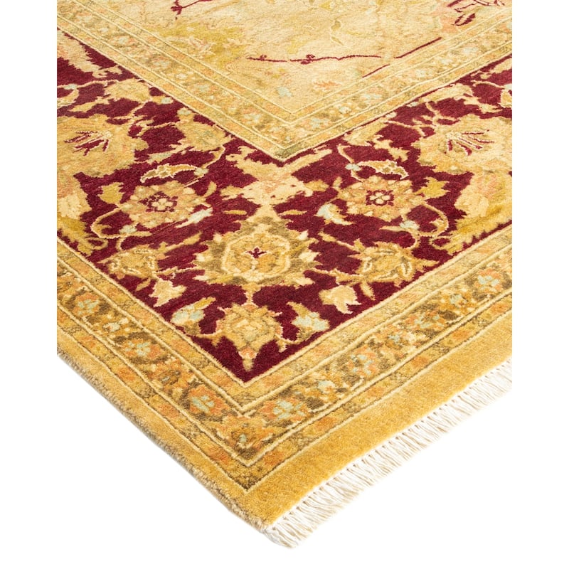 Overton Hand Knotted Wool Vintage Inspired Traditional Mogul Ivory Area Rug - 12 x 15+