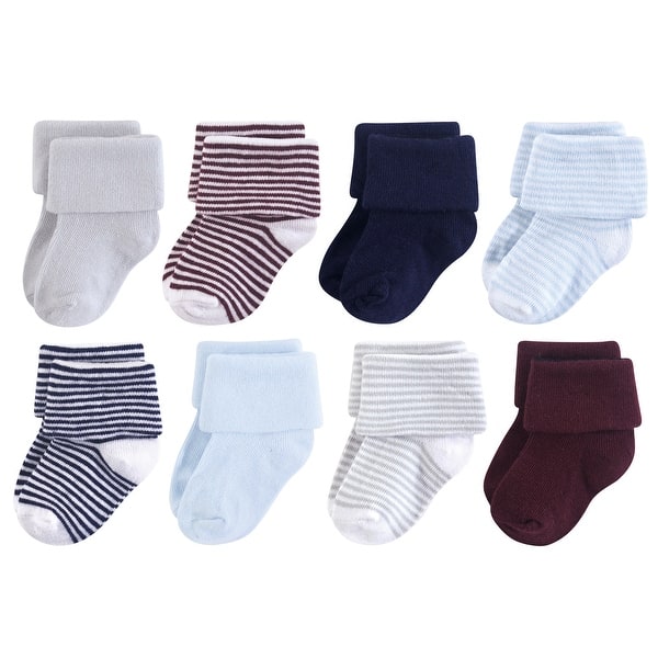 slide 1 of 1, Luvable Friends Baby Boy Fun Essential Socks, Navy Light Blue 12-24 Months - Navy Light Blue