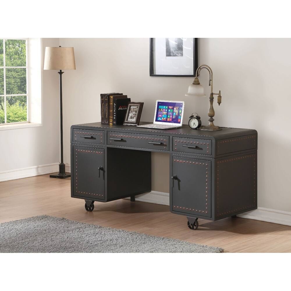 Retro Metal executive Office Desk, Black