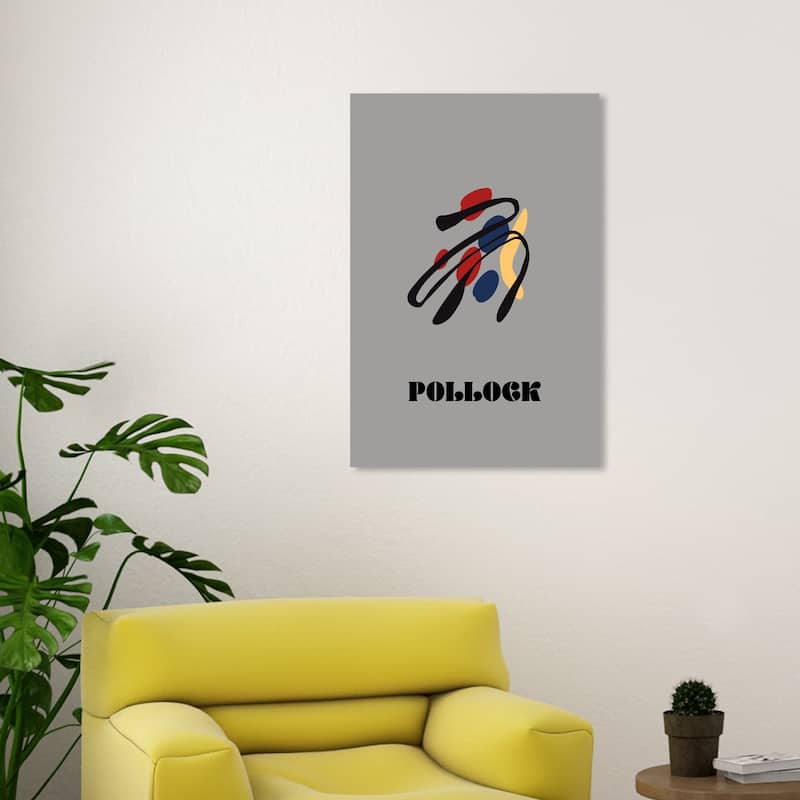 Wynwood Studio Canvas Typography and Quotes The Jackson Pollock Summary Gray and Modern & Contemporary Wall Art Canvas Print - 30 x 20