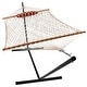 preview thumbnail 55 of 71, Sunnydaze Rope Hammock with 12-Foot Stand, Hammock Pad & Pillow