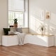 preview thumbnail 2 of 13, L-Shaped Storage Bench with Lift-Top Seats and Wooden Top for Entryway
