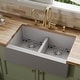 preview thumbnail 15 of 17, Karran Farmhouse Apron Front Quartz Double Bowl Kitchen Sink Kit