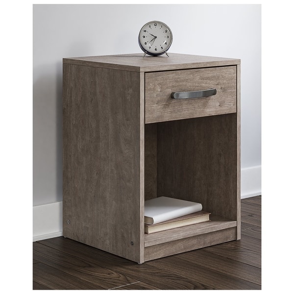 Shop Flannia Warm Gray One Drawer Nightstand Overstock 31294012