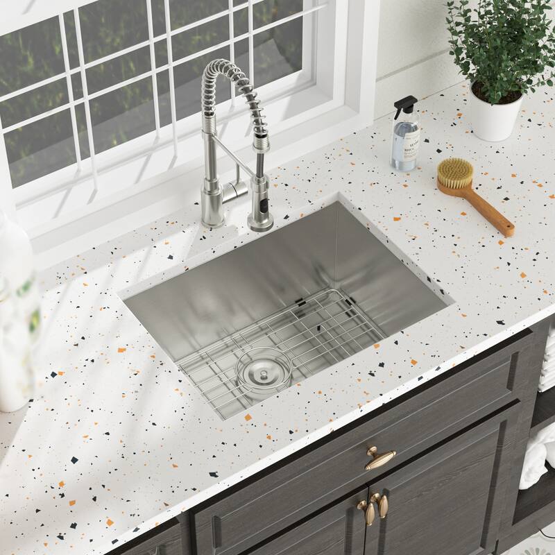 Undermount Laundry Utility Sink Deep Single Bowl 16 Gauge Stainless Steel Laundry Tub Sink