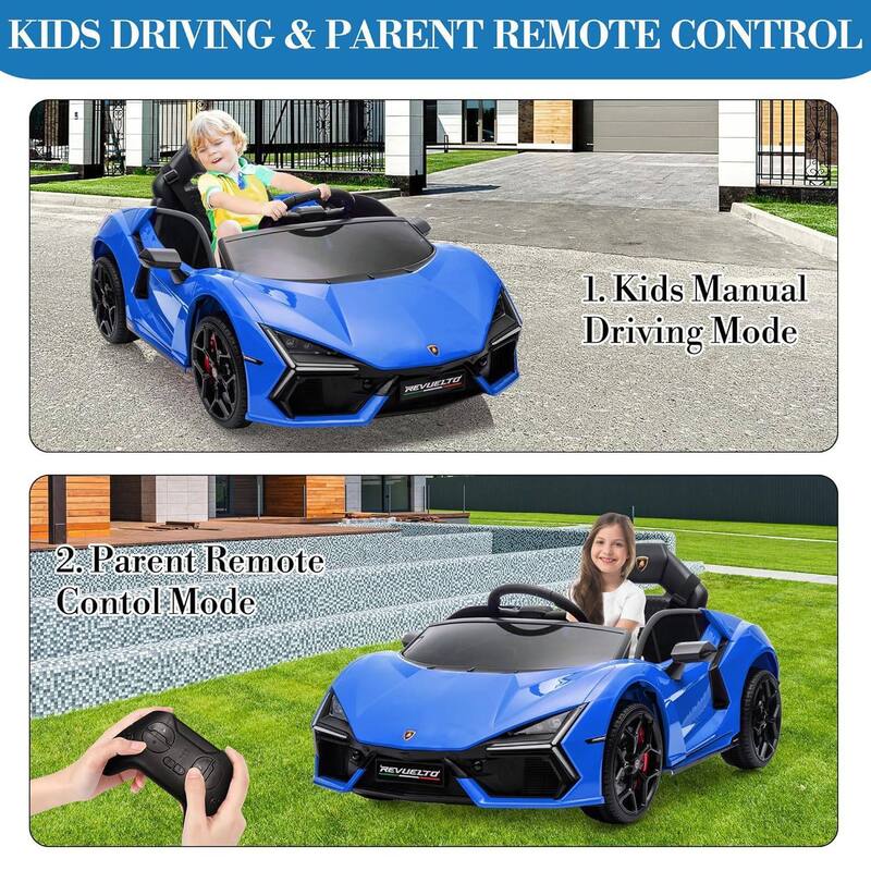 12V Kids Ride on Car Toy, Licensed Lamborghini Revuelto for Kids Best Gift