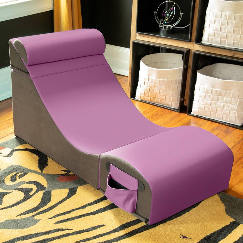 Jaxx Flexx V-Tex Convertible 3 in 1 Gamer Chair, Table, & Ottoman w/ Adjustable Headrest - Vinyl