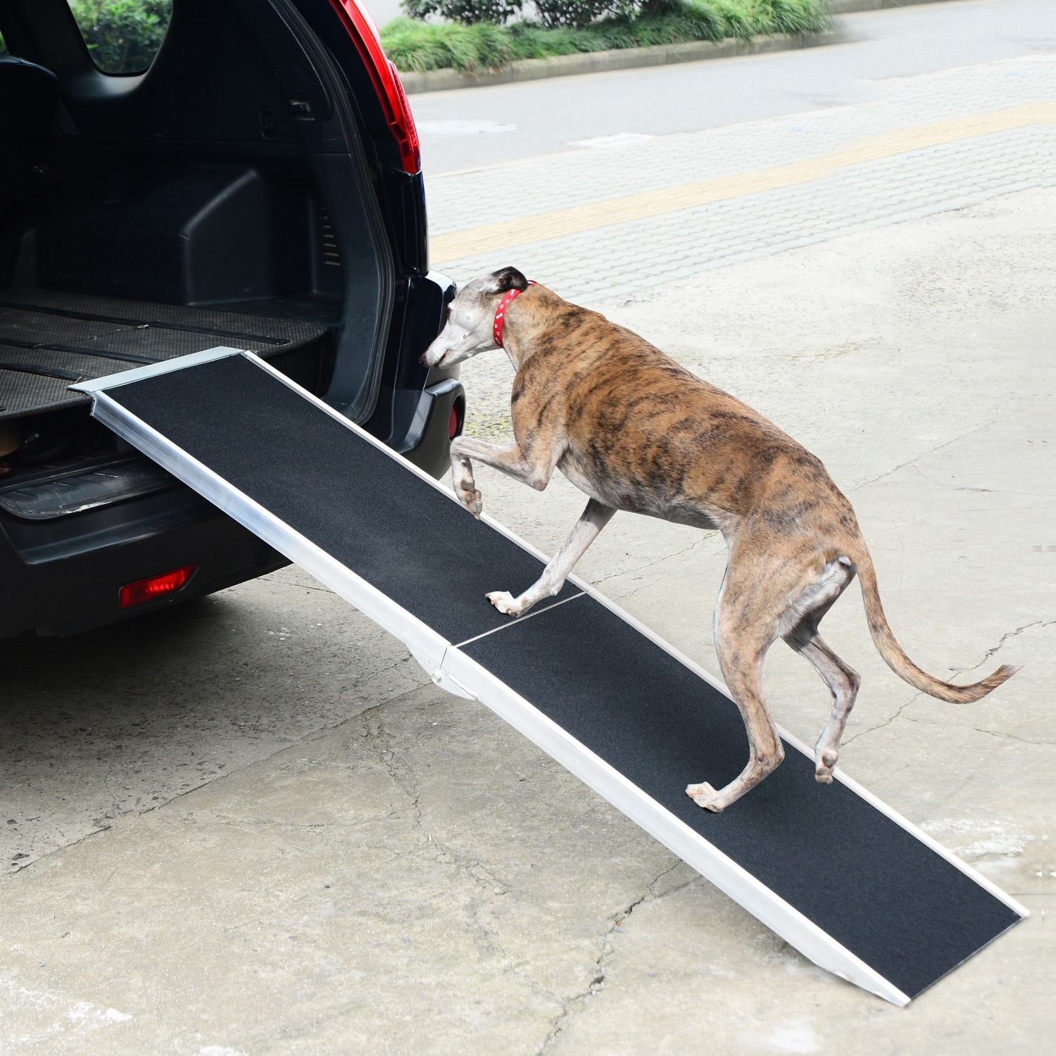 PawHut Folding Dog Ramp Lightweight Aluminium Alloy Frame Anti