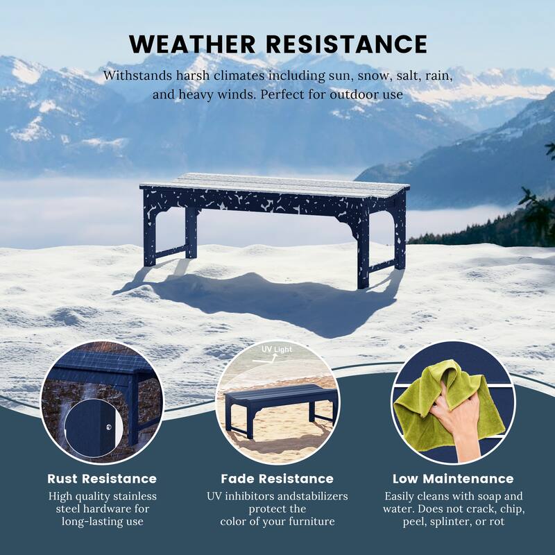 Polytrends Laguna Hdpe All Weather Outdoor Patio 48" Bench