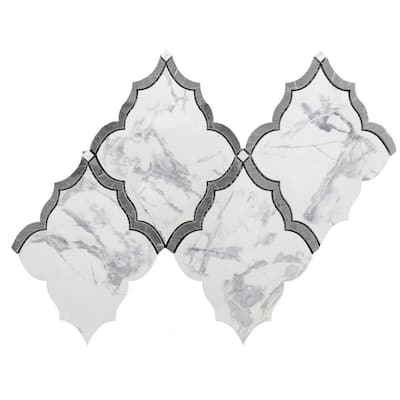 Stately Hudson 9.5x15 Porcelain Arabesque Mosaic Tile - Floor, Wall, Backsplash