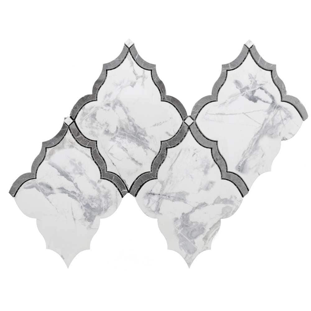 Stately Hudson 9.5x15 Porcelain Arabesque Mosaic Tile - Floor, Wall, Backsplash